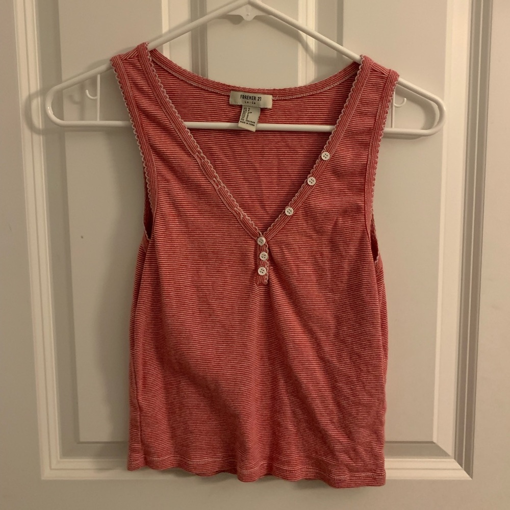 red stripped tank top